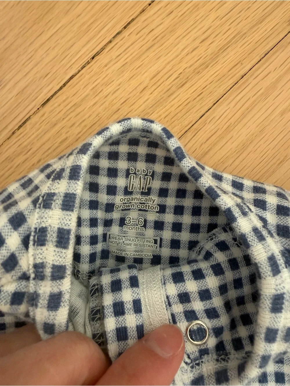 GAP Blue Gingham Zip Romper